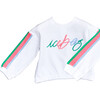 Pastel Vibes Side Stripe Sweatshirt, White - Sweatshirts - 1 - thumbnail