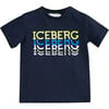 Ombre Logo T-shirt, Blue - T-Shirts - 1 - thumbnail