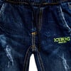 Neon Pop Logo Distressed Jeans, Blue - Pants - 2