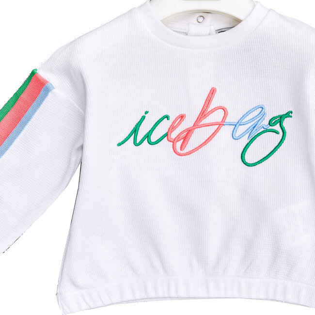 Pastel Vibes Side Stripe Sweatshirt, White - Sweatshirts - 3