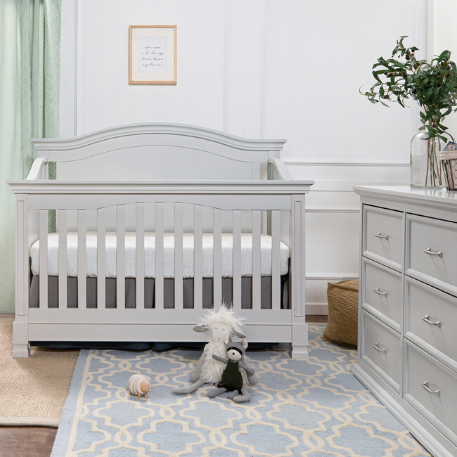 Louis 4-in-1 Convertible Crib, Cloud Grey - Cribs - 2