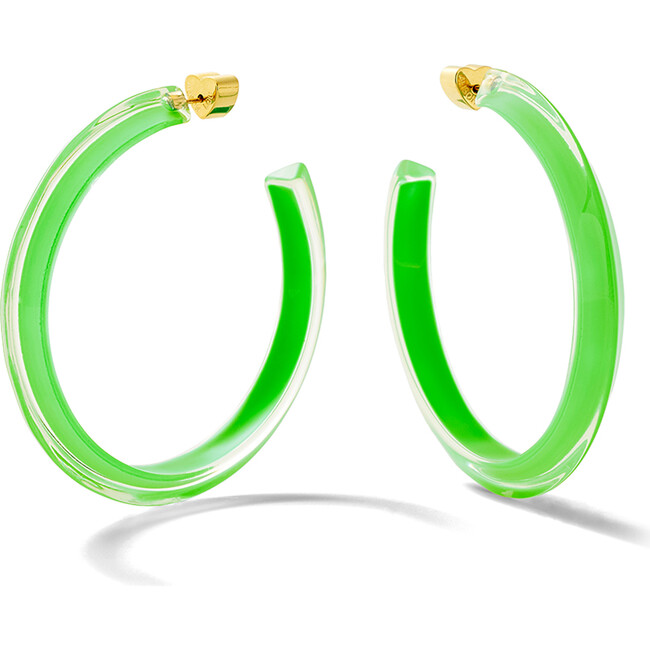 Medium Jelly Hoops, Neon Green
