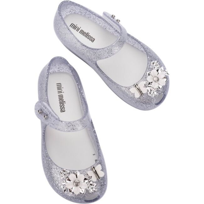 Ultragirl Chorme Flower BB, Clear Glitter Silver - Mary Janes - 5