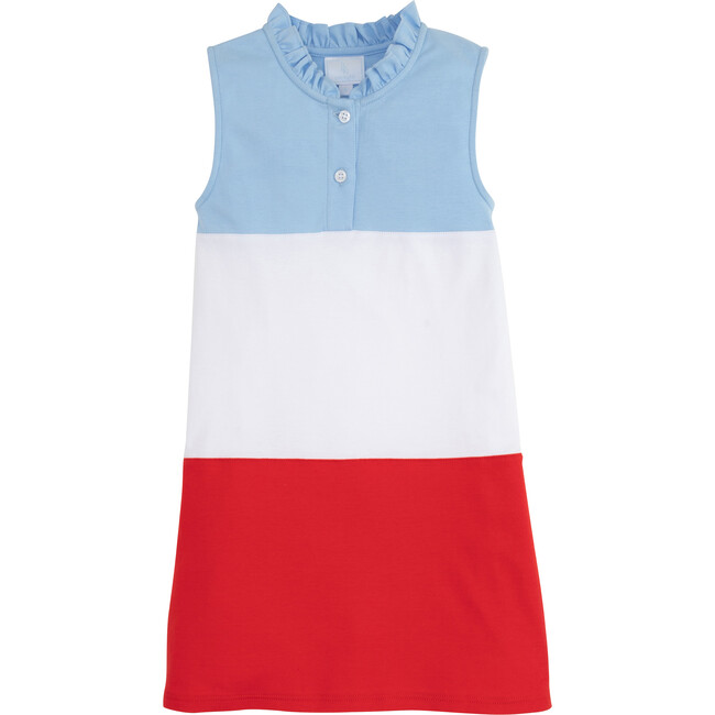 Color Block Hastings Polo Dress, Red and Blue
