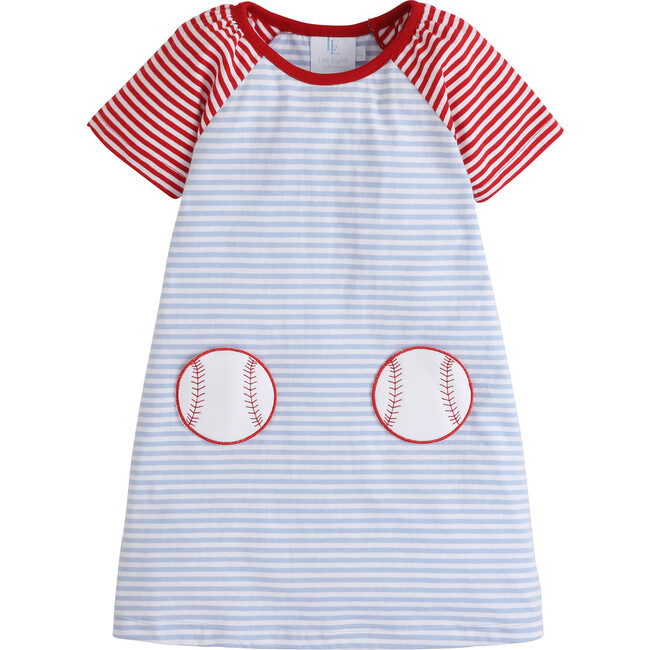 Raglan T-Shirt Dress, Baseball - Dresses - 1