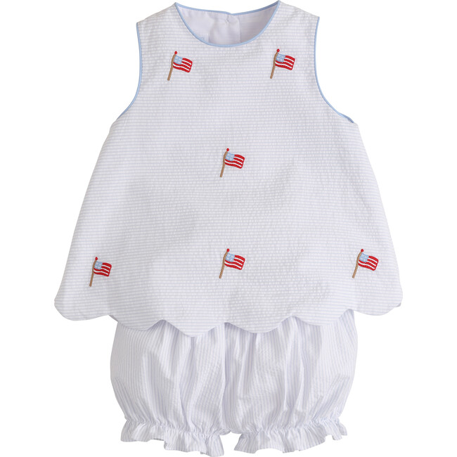 Embroidered Bow Back Bloomer Set, Flag - Mixed Apparel Set - 1 - zoom