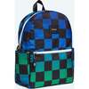 Kane Kids Travel Backpack, Blue Checkerboard - Backpacks - 4