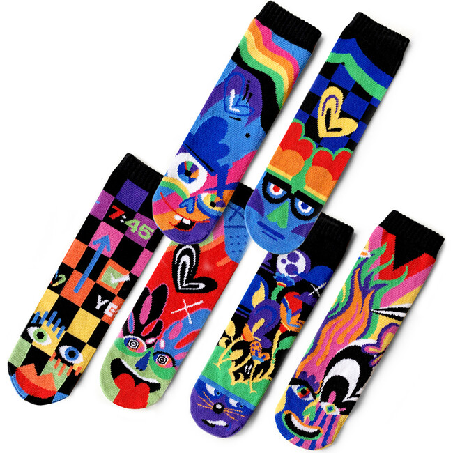 2 Be You Collection Bundle! 3 Pairs of Quirky Limited Edition Mismatched Personalities Socks
