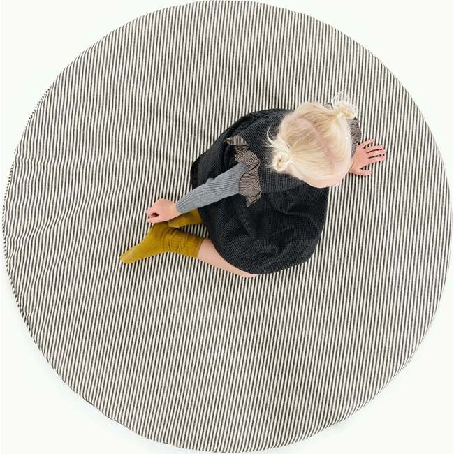 Circle Midi Padded Mat, Stone Stripe - Kids Seating - 3