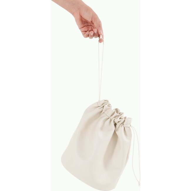 Large Drawstring Pouch, Ivory