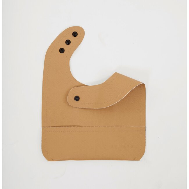 Vegan Leather Bib, Camel - Bibs - 3