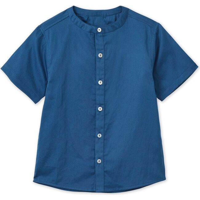SS Organic Cotton Woven Shirt, Navy
