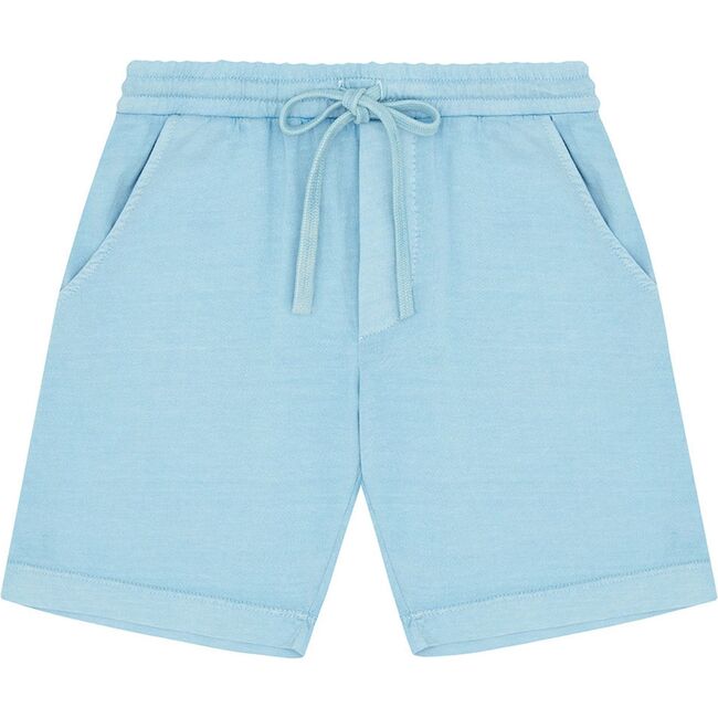 Organic Cotton Long Shorts, Blue - Shorts - 1