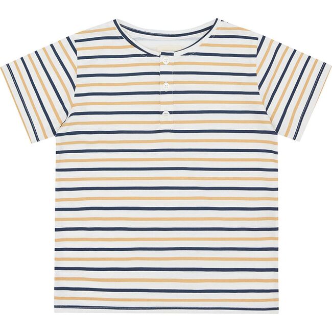 SS Organic Cotton Henley T-Shirt, Multi