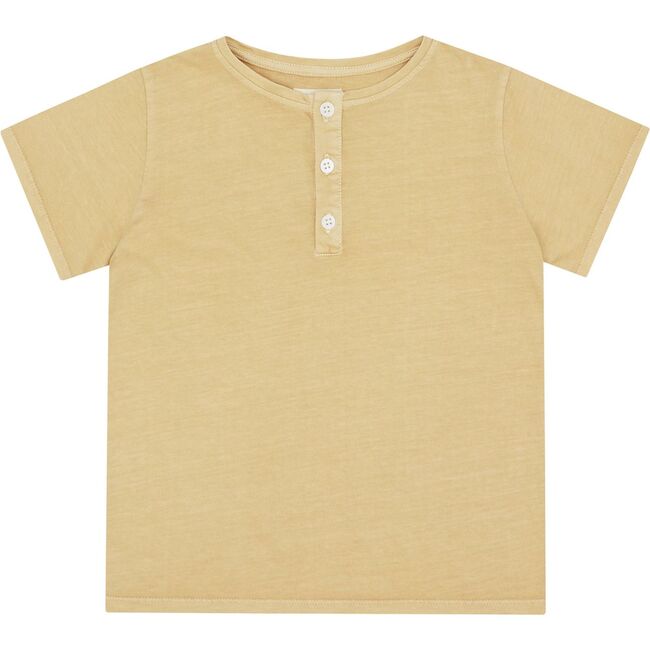 SS Organic Cotton Henley T-Shirt, Sandstone