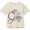 Vild Lab No. 12 - Earth Rocks! SS Embroidered Organic Cotton T-Shirt, Cream - T-Shirts - 1 - thumbnail