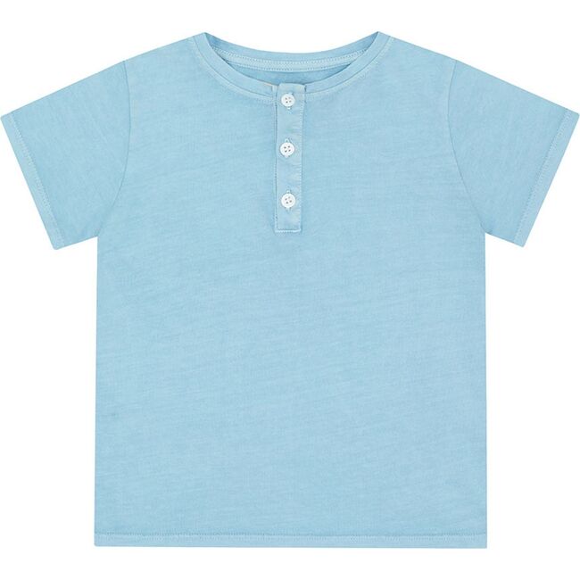 SS Organic Cotton Henley T-Shirt, Blue