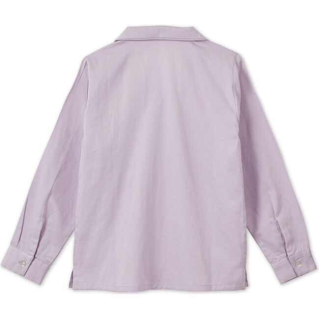 LS Organic Cotton Woven Collared Shirt, Lavender - Shirts - 4