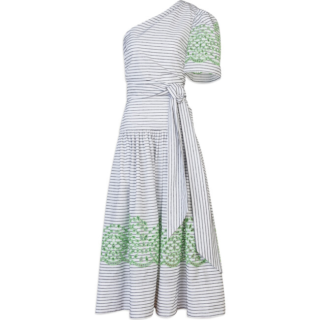 Women's Magdalena Dress, Optic White/Black/Mint - Dresses - 1