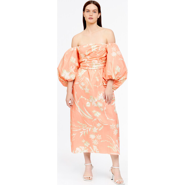 Women's Alora Dress, Bleached Floral Papaya Multi