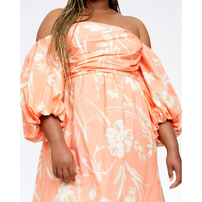 Women's Alora Dress, Bleached Floral Papaya Multi - Dresses - 3