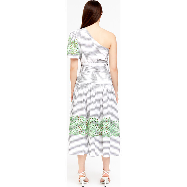 Women's Magdalena Dress, Optic White/Black/Mint - Dresses - 5