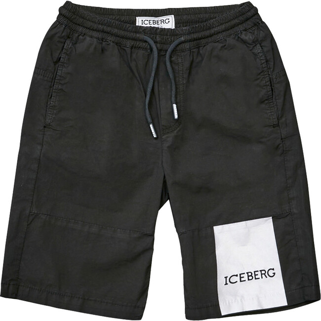 Colorblock Lightweight Logo Shorts, Black