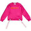 Neon Pop Strapped Sweatshirt, Pink - Sweatshirts - 1 - thumbnail