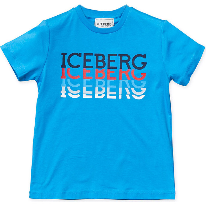 Ombre Logo Bright T-shirt, Blue - T-Shirts - 1