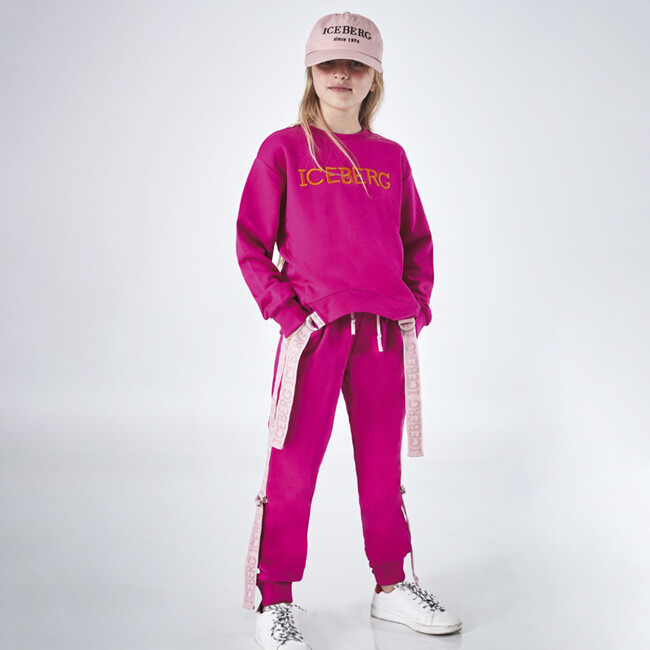 Neon Pop Strapped Sweatshirt, Pink