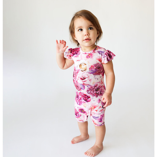 Basic Ruffled Capsleeve Short Length Romper, Amira - Rompers - 3