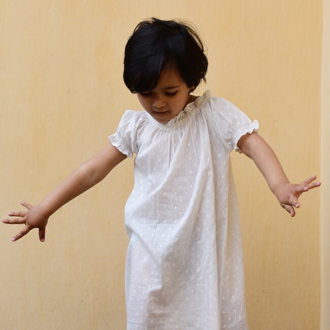 Girl's Elva Nightdress, White - Pajamas - 2