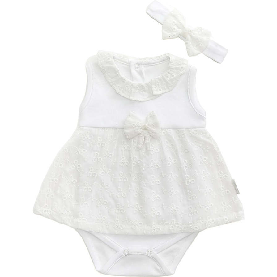 Floral Street Ruffle Bodysuit, White - Onesies - 1