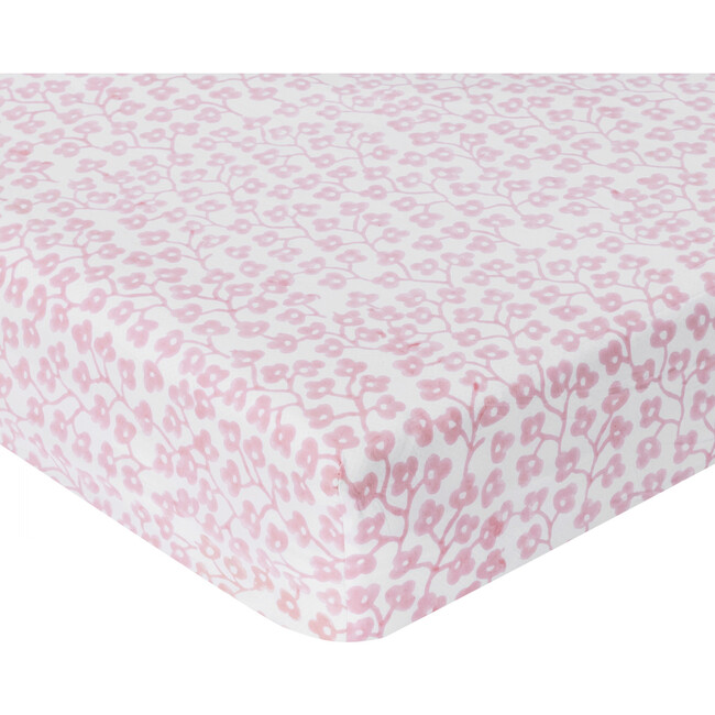 Delphine Crib Fitted Sheet, Pink