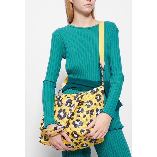 Medium Sutton Deluxe Bag, Yellow Leopard - MZ Wallace Bags