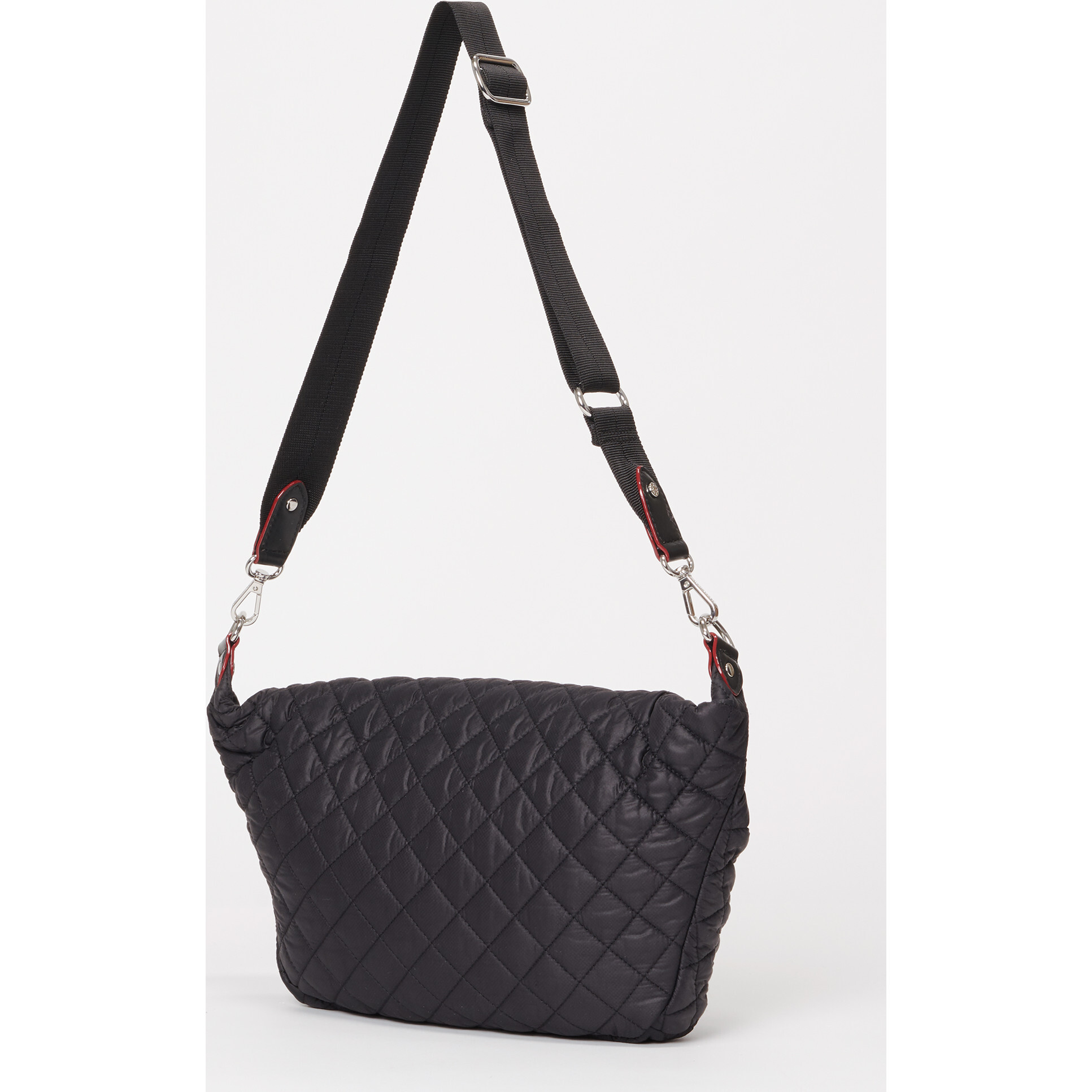 MZ Wallace Parker Deluxe Quilted Nylon Crossbody Bag Black