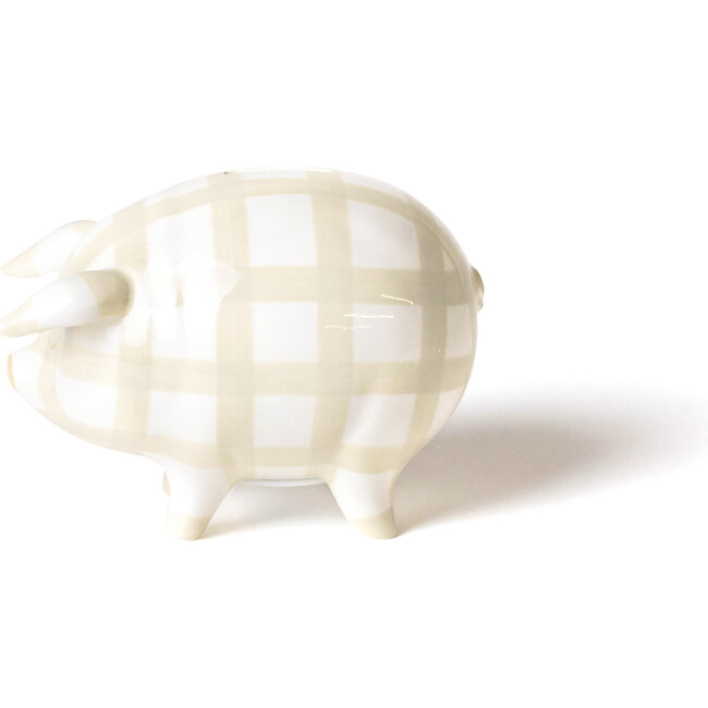 Gingham Piggy Bank, Ecru - Accents - 4