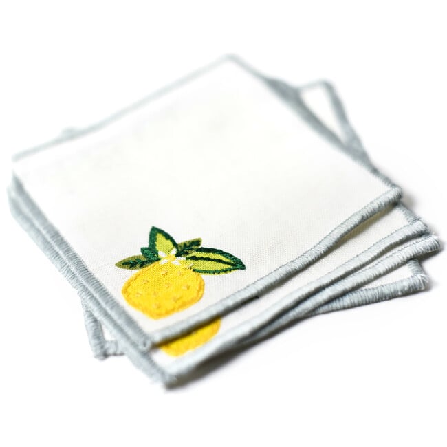 Lemon Citrus Cocktail Napkins, Set of 4 - Accents - 3