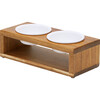 Billie Elevated Ceramic Double Pet Feeder with Acacia Stand - Pet Bowls & Feeders - 1 - thumbnail