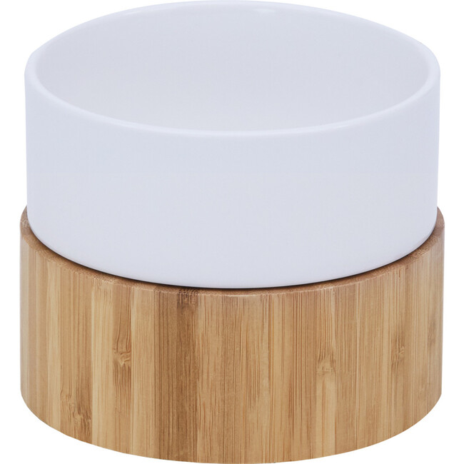 Billie Elevated Ceramic Pet Bowl with Bamboo Stand