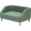 Bennett Linen Pet Sofa with Wood Style Foot & Washable Cover, Sea Green - Pet Beds - 1 - thumbnail