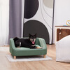 Bennett Linen Pet Sofa with Wood Style Foot & Washable Cover, Sea Green - Pet Beds - 3