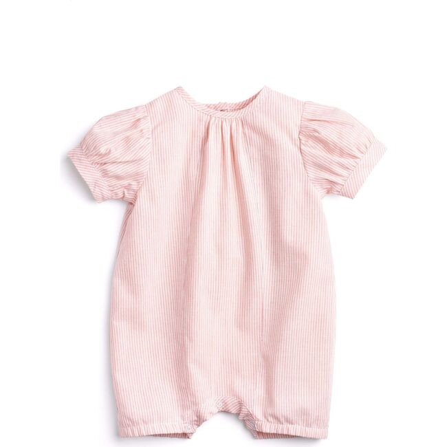 Organic Cotton Bubble Romper, Pink - Rompers - 1