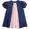 Organic Denim Stripe Dress, Pink - Dresses - 1 - thumbnail