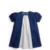Organic Denim Stripe Dress, Blue - Dresses - 1 - thumbnail