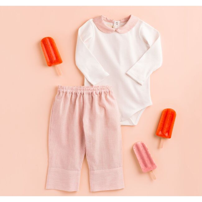 Organic Cotton Pant, Pink Stripe