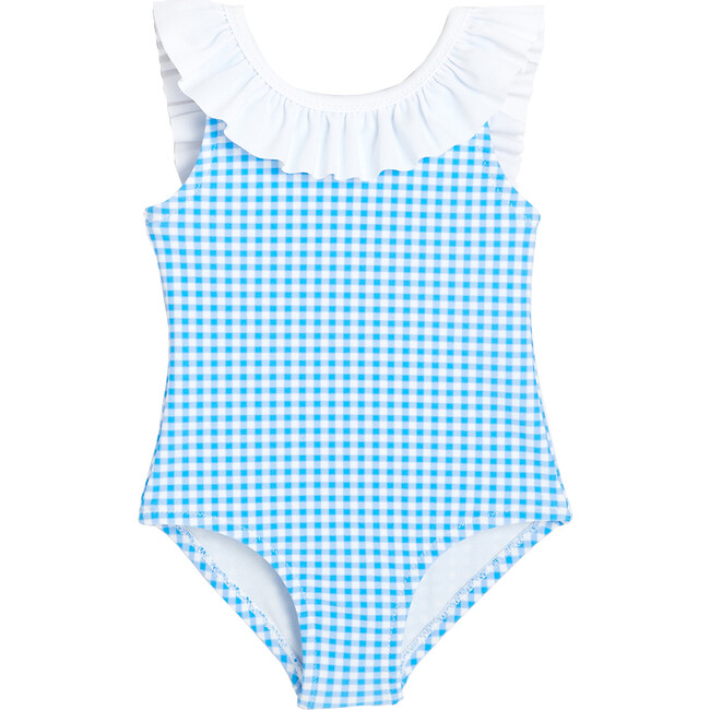 Toddler Gingham Swimsuit, Blue Gingham - Jacadi Swim | Maisonette