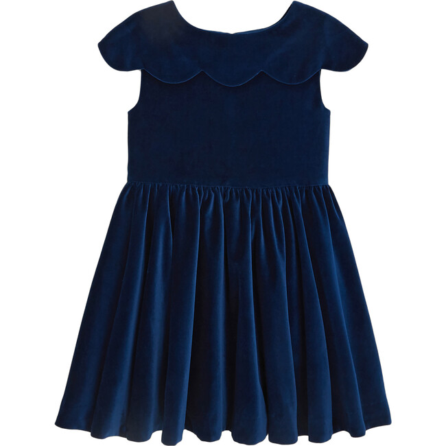 Velvet Holiday Dress, Midnight Blue - Dresses - 1