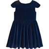 Velvet Holiday Dress, Midnight Blue - Dresses - 1 - thumbnail