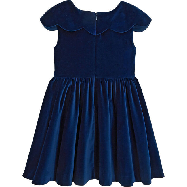 Velvet Holiday Dress, Midnight Blue - Dresses - 2